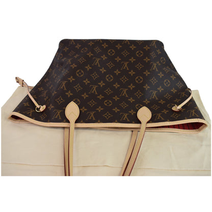 LOUIS VUITTON Neverfull MM Monogram Canvas Shoulder Bag Brown