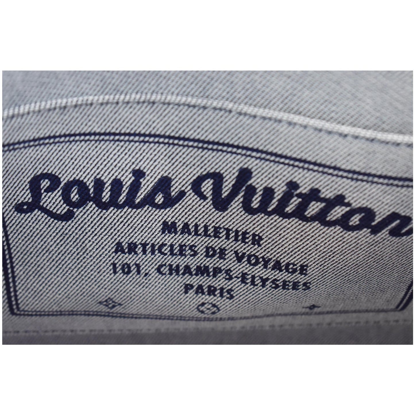 LOUIS VUITTON Onthego GM Autres Toiles Monogram Denim Shoulder Bag Blue/Red