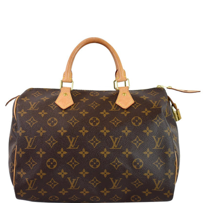 LOUIS VUITTON Speedy 30 Monogram Canvas Shoulder Bag Brown