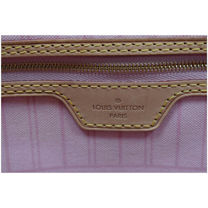 LOUIS VUITTON Neverfull GM Damier Azur Tote Shoulder Bag White