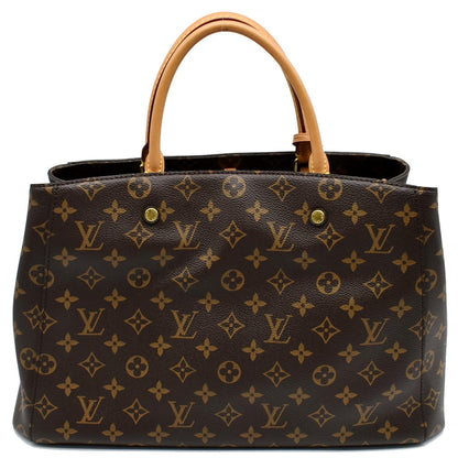 LOUIS VUITTON Montaigne GM Monogram Canvas Shoulder Bag Brown
