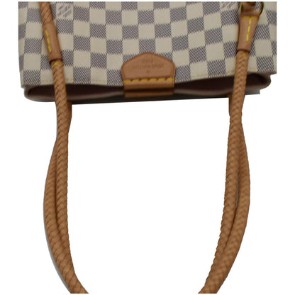 LOUIS VUITTON Propriano Damier Azur Tote Shoulder Bag White