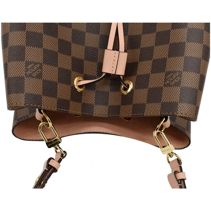 LOUIS VUITTON Neonoe MM Damier Ebene Shoulder Bag Venus Pink