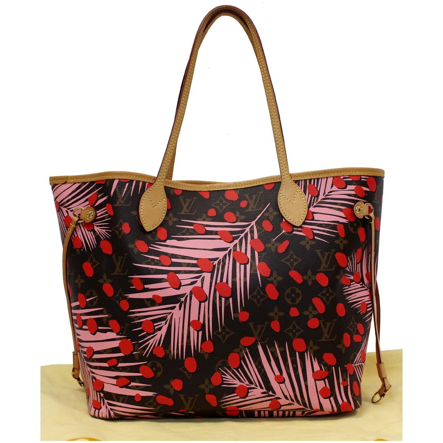 LOUIS VUITTON Neverfull MM Monogram Jungle Dot Shoulder Bag Brown