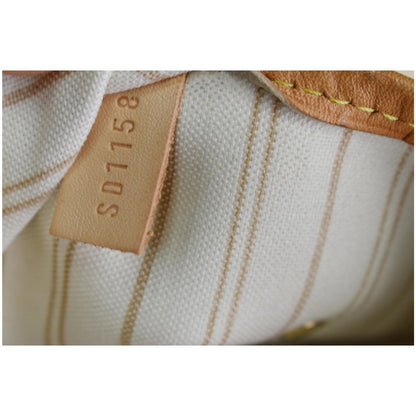 LOUIS VUITTON  Neverfull MM Damier Azur Tote Shoulder Bag White