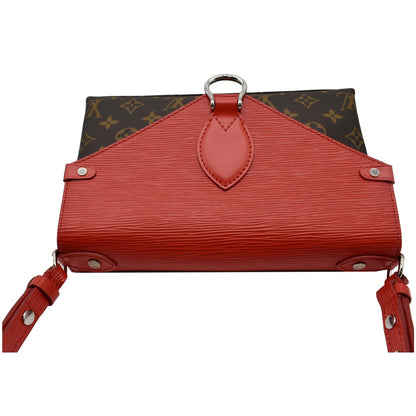 LOUIS VUITTON Saint Michel Monogram Epi Leather Shoulder Bag Red