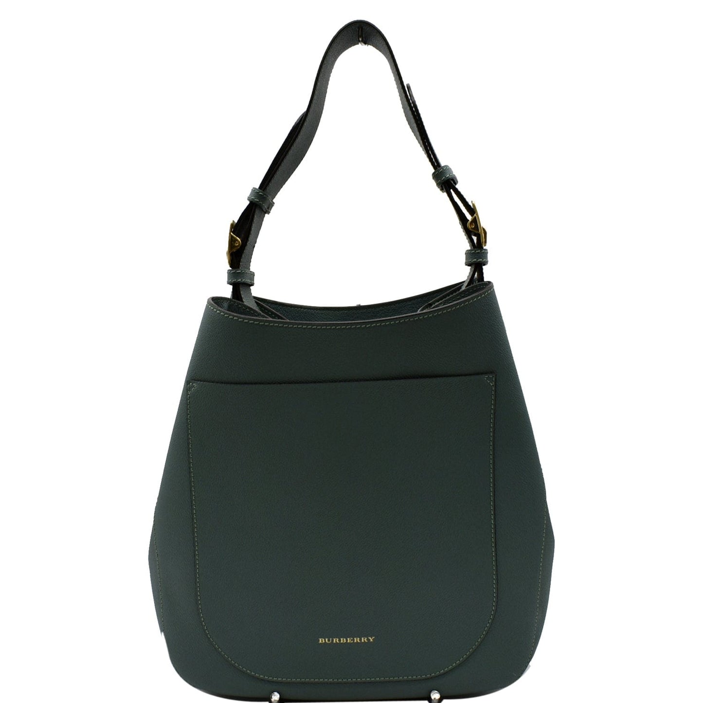 BURBERRY Bucket Leather Shoulder Bag Blue