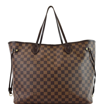 LOUIS VUITTON Neverfull GM Damier Ebene Tote Shoulder Bag Brown