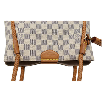 LOUIS VUITTON Propriano Damier Azur Tote Shoulder Bag White