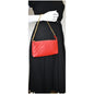 GUCCI Guccissima Leather Chain Wallet Clutch Bag Red 428449