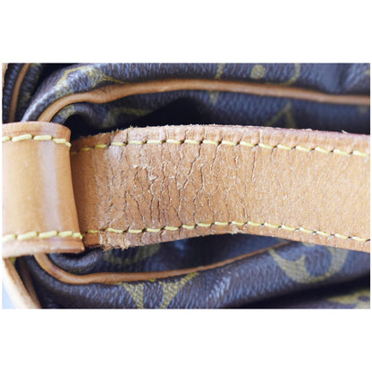 LOUIS VUITTON Saumur 35 Monogram Canvas Shoulder Bag Brown