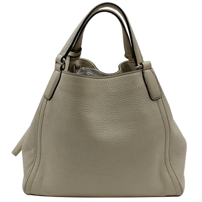 GUCCI Soho Small Pebbled Leather Shoulder Bag White 336751