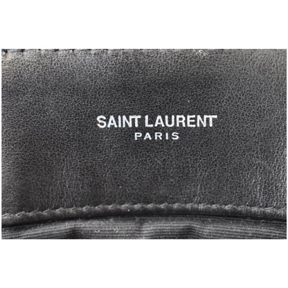 YVES SAINT LAURENT Large Loulou Calfskin Matelasse Chain Shoulder Bag Black