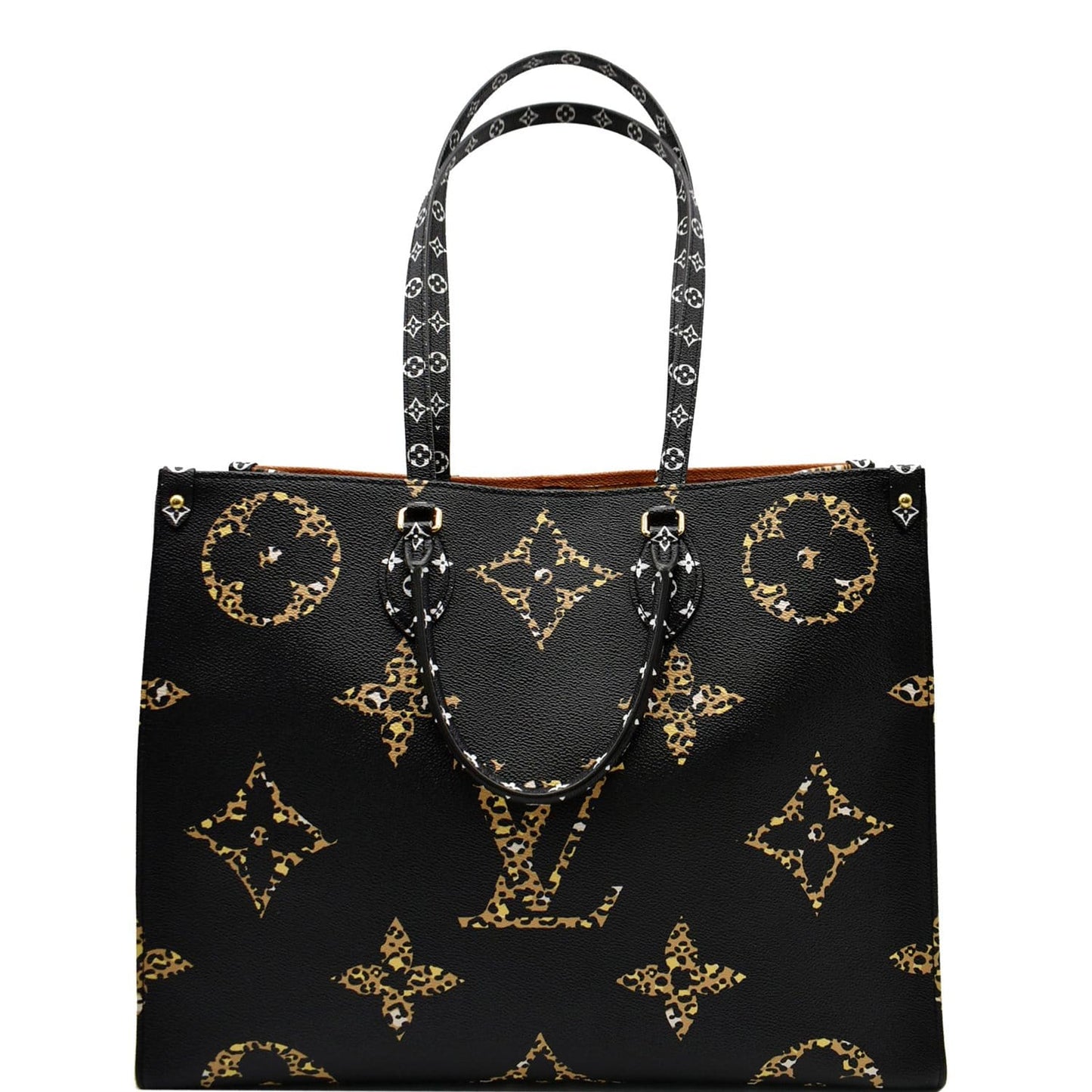 LOUIS VUITTON Onthego Jungle GM Giant Monogram Canvas Tote Shoulder Bag Black
