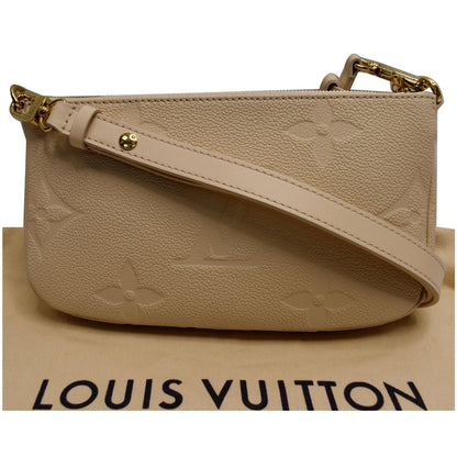 LOUIS VUITTON Multi Pochette Accessories Empreinte Shoulder Bag Cream