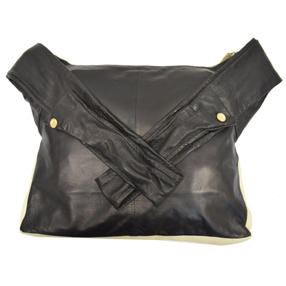 CHANEL Girl Large Lambskin Shoulder Bag Beige/Black