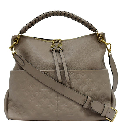 LOUIS VUITTON Maida Monogram Empreinte Leather Hobo Shoulder Bag Tourterelle