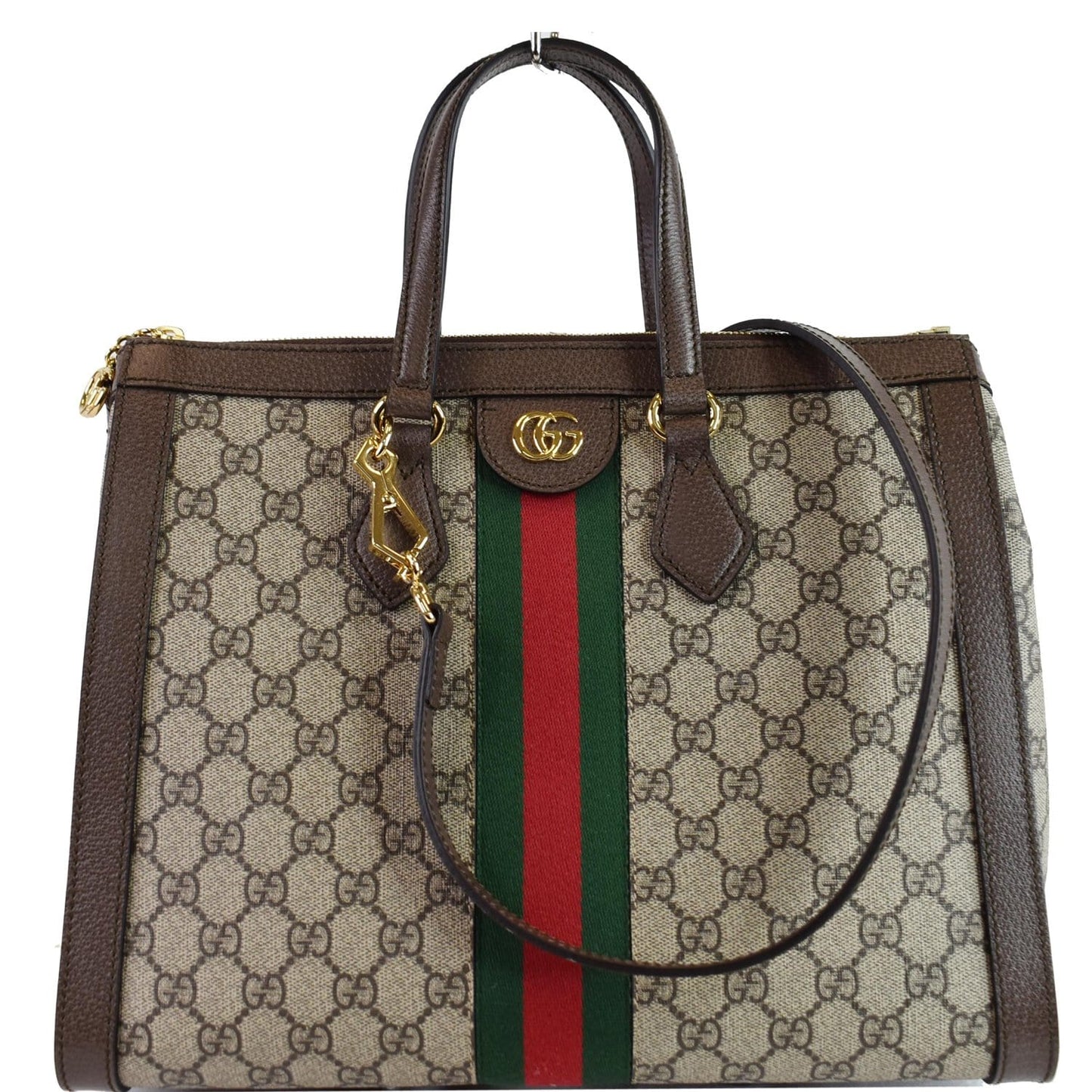 GUCCI Ophidia Medium GG Supreme Tote Shoulder Bag Beige 524537