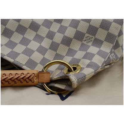LOUIS VUITTON Artsy MM Damier Azur Shoulder Bag White