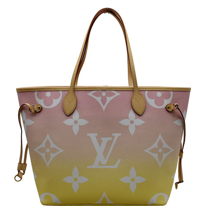 LOUIS VUITTON Neverfull MM Pool Monogram Giant Tote Shoulder Bag Light Pink
