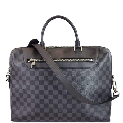 LOUIS VUITTON Porte-Documents Jour Graphite Briefcase Shoulder Bag Black