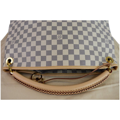 LOUIS VUITTON Artsy MM Damier Azur Shoulder Bag White