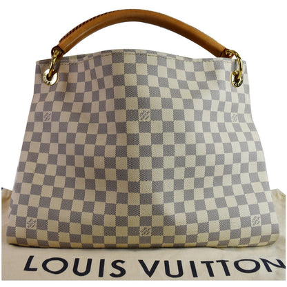 LOUIS VUITTON Artsy MM Damier Azur Shoulder Bag White
