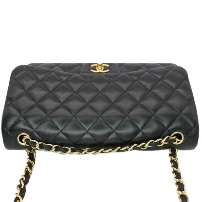 CHANEL Classic Jumbo Double Flap Lambskin Leather Shoulder Bag Black 24752035 - Hot Deals