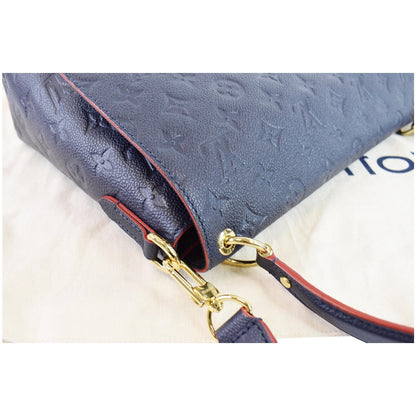 LOUIS VUITTON Blanche MM Empreinte Leather Shoulder Bag Marine