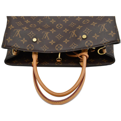 LOUIS VUITTON Montaigne GM Monogram Canvas Shoulder Bag Brown