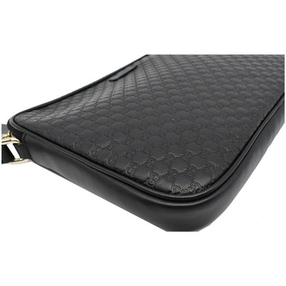 GUCCI Microguccissima Leather Clutch Bag Black 607726