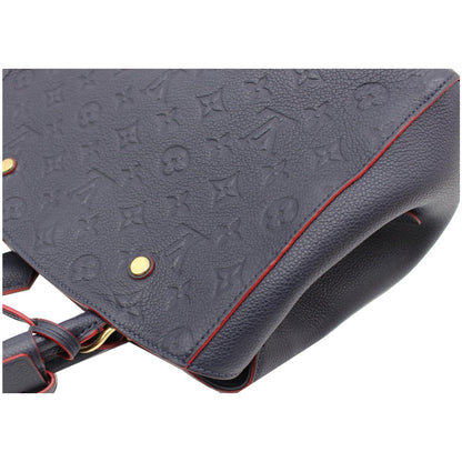 LOUIS VUITTON Montaigne MM Monogram Empreinte Shoulder Bag Navy Blue