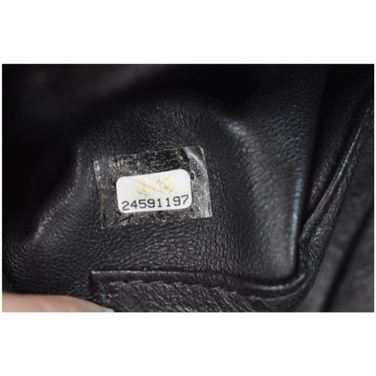 CHANEL Medium Coco Quilted Caviar Lizard Handle Shoulder Bag Black
