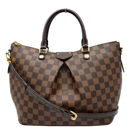 LOUIS VUITTON Siena MM Damier Ebene Shoulder Bag Brown