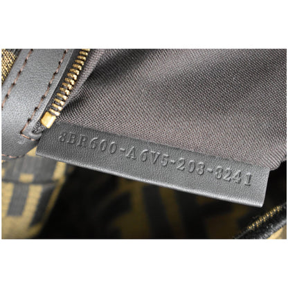 FENDI Mini Baguette Zucca Canvas Shoulder Bag Brown