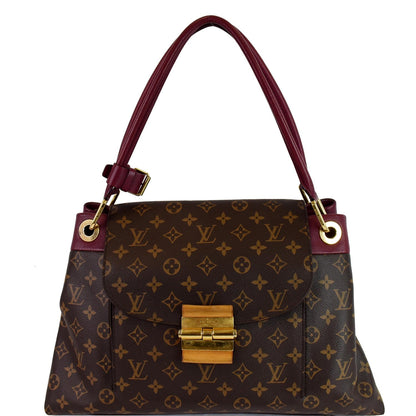 LOUIS VUITTON Olympe Monogram Canvas Satchel Shoulder Bag Aurore
