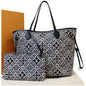 LOUIS VUITTON Since 1854 Neverfull MM Jacquard Shoulder Bag Grey