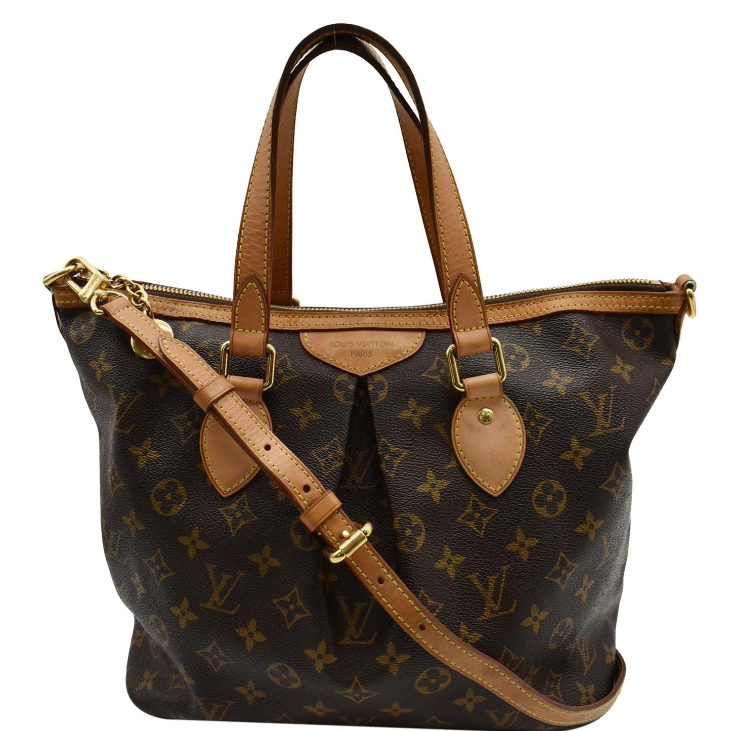 LOUIS VUITTON Palermo PM Monogram Canvas Shoulder Bag Brown