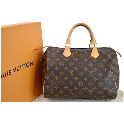 LOUIS VUITTON Speedy 30 Monogram Canvas Shoulder Bag Brown