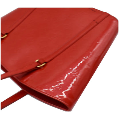 LOUIS VUITTON Avalon MM Monogram Vernis Shoulder Tote Bag Rouge Grenadine