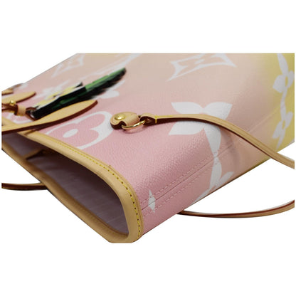 LOUIS VUITTON Neverfull MM Pool Monogram Giant Tote Shoulder Bag Light Pink