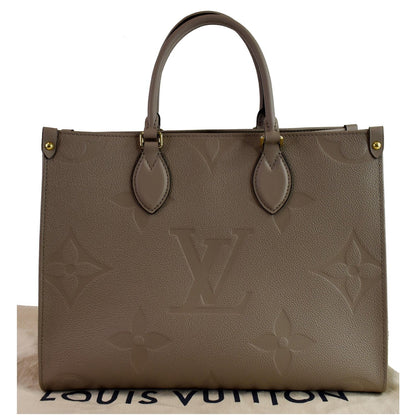 LOUIS VUITTON Onthego MM Monogram Empreinte Shoulder Bag Tourterelle