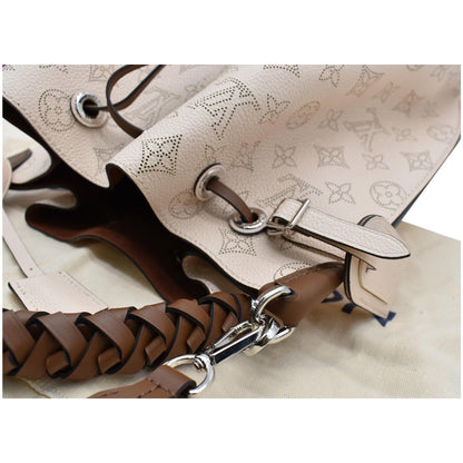 LOUIS VUITTON Muria Mahina Perforated Leather Shoulder Bag Cream