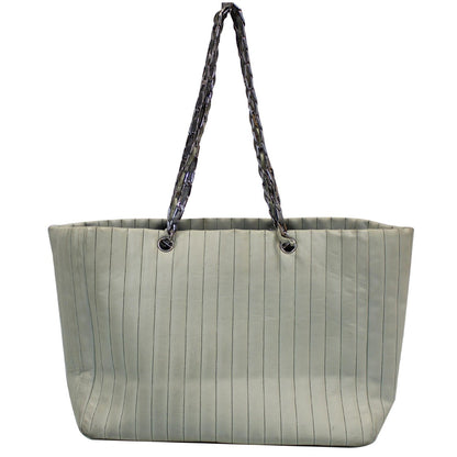 CHANEL Large CC Chain Lambskin Tote Shoulder Bag Cream