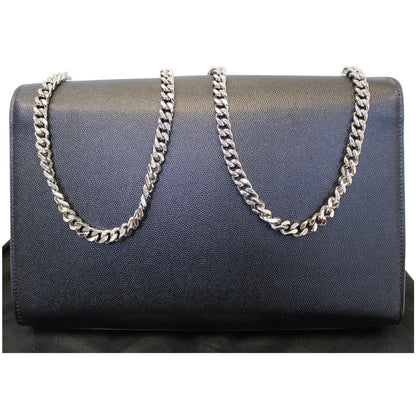 YVES SAINT LAURENT Kate Large Grain De Poudre Leather Shoulder Bag Black
