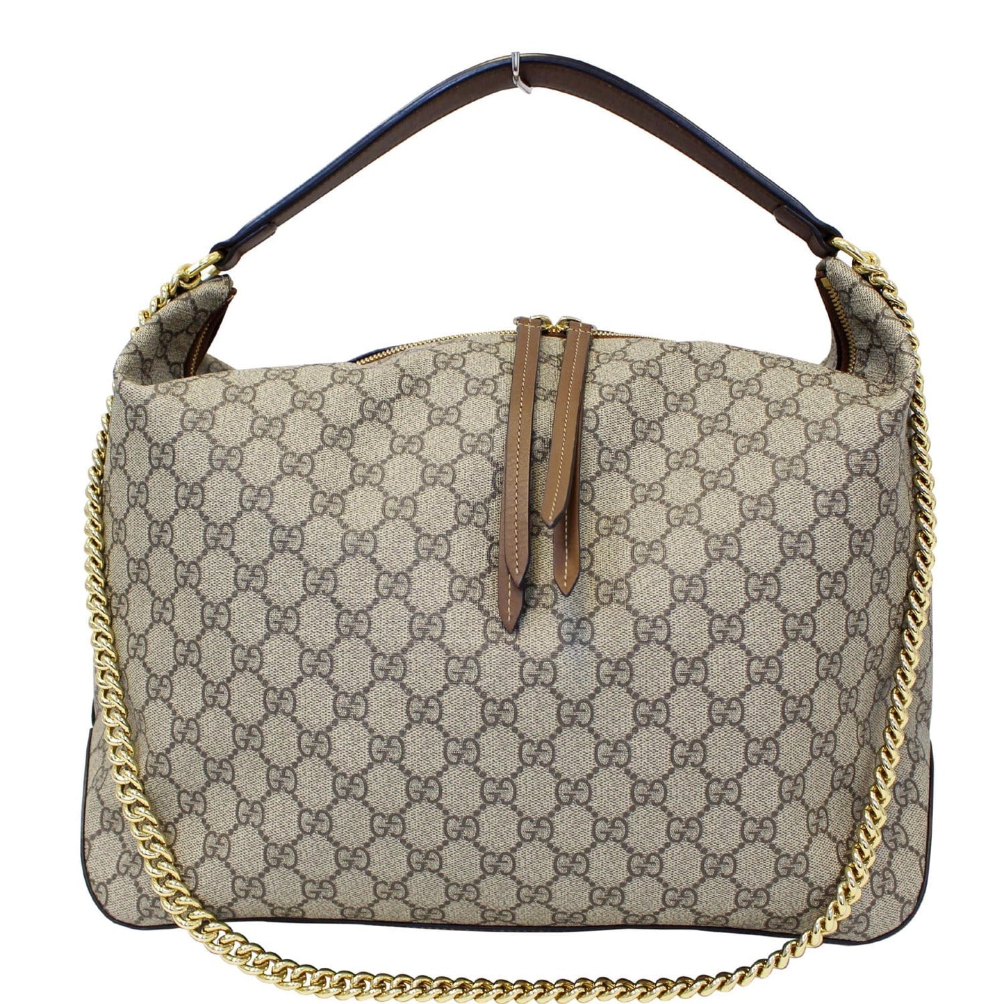 GUCCI GG Supreme Canvas Hobo Shoulder Bag Beige/Brown