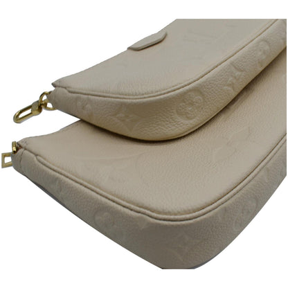 LOUIS VUITTON Multi Pochette Accessoires Monogram Empreinte Shoulder Bag Cream