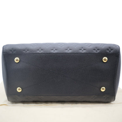 LOUIS VUITTON Montaigne GM Empreinte Leather Shoulder Bag Black