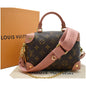 LOUIS VUITTON Petite Malle Souple Monogram Canvas Shoulder Bag Peach