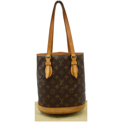 LOUIS VUITTON Marais Bucket Monogram Canvas Shoulder Bag Brown
